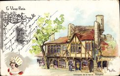 CPA Vieux Paris Au Bon Marche Maison Boucicaut Echoppes de la rue des remparts