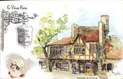 CPA Vieux Paris Au Bon Marche Maison Boucicaut Echoppes de la rue des remparts