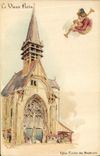 VINTAGE POSTCARD Old Paris Church St Julien of Menetriers