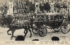 CPA Le couronnement du roi George V Juin 1911 La Princesse Mary retournant au Palais Buckingham 