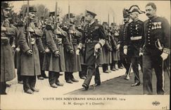 CPA Visite des souverains anglais a Paris 1914 SM Georges V a Chantilly 