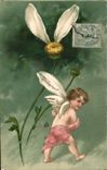 CPA Ange Fleur Tendrement