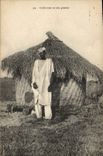 VINTAGE POSTCARD Negro black Man Farmer and his attic