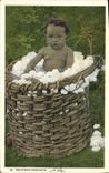 VINTAGE POSTCARD Negro black Child Southern product Cotton