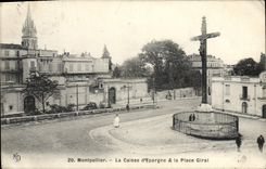 VINTAGE POSTCARD Montpellier Bank the Savings bank and the Giral place