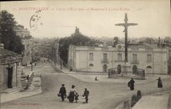 VINTAGE POSTCARD Bank Montpellier Savings bank and Boulevard Ledru Rollin