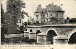 VINTAGE POSTCARD Bank Montargis Bridge of the Roadway and the Savings bank
