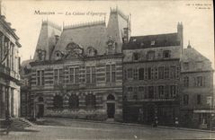VINTAGE POSTCARD Bank Moulins the Savings bank