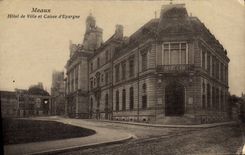 VINTAGE POSTCARD Bank Meaux Town hall and Savings bank