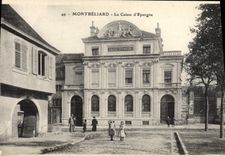 VINTAGE POSTCARD Montbeliard Bank the Savings bank