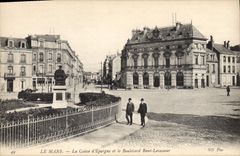 VINTAGE POSTCARD Bank Mans the Savings bank and the boulevard Rene Levasseur