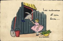 VINTAGE POSTCARD Fantasy Illustrator memories of an ass