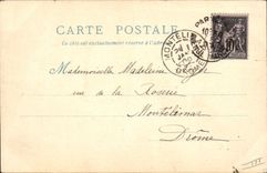 VINTAGE POSTCARD Fantasy Illustrator the Paris Old man Entered Inn of the Nations