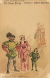 VINTAGE POSTCARD Fantasy Illustrator the Old man Paris Merchants Remaprts Chocolate Guerin Boutron World Fair of 1900