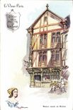 VINTAGE POSTCARD Fantasy Illustrator the Old man Paris Native house of Moliere