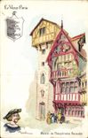VINTAGE POSTCARD Fantasy Illustrator the Old man Paris House of Theophraste Renaudot