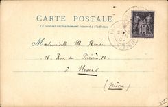 VINTAGE POSTCARD Fantasy Illustrator the Old man Paris Turn of the Louvre And Maison to the Pillars