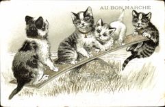 CPA Chat Chats Chaton Au Bon Marche