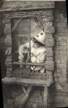 CPA Chat Chats Chaton Pierrot 