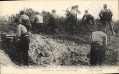 CPA Militaria Bataille de l'Yser Nos chasseurs d'Afrique defendant les dunes de Nieuport 