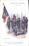 CPA Militaria Revue des Troupes Longchamps 1913 Remise de la Lehion d'honneur 