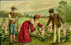 CPA Fantaisie Enfants Bebe Femme 