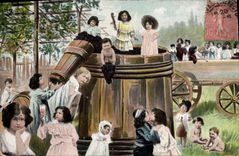 VINTAGE POSTCARD Fantasy Children Baby Grape Vineyard