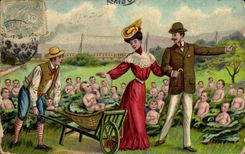 CPA Fantaisie Enfants Bebe Femme 