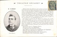 VINTAGE POSTCARD Theater Dejazet Mr. Clement