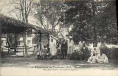 VINTAGE POSTCARD Negre black Man Exposition of Toulouse 1908 black Village Groups natives