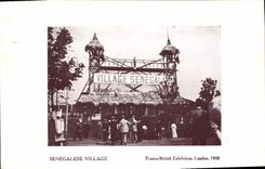 VINTAGE POSTCARD Negro black Man Senegalese Village Free British Exhibition London 1908