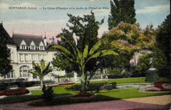 VINTAGE POSTCARD Montargis Bank the Savings bank and the garden of the town hall