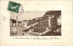 VINTAGE POSTCARD Bank Oloron Sainte Marie the Savings bank Street Chanzy