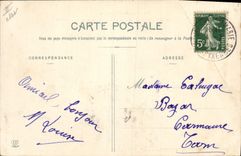 VINTAGE POSTCARD Bank Oloron Sainte Marie the Savings bank and the street Chanzy