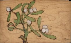 VINTAGE POSTCARD Fantasy Illustrator (drawing with the hand) (on wood) Flowers