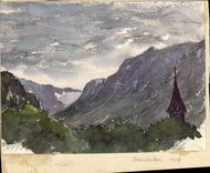 Drawing Fantasy Illustrator (drawing with the hand) Interlaken 1907 Switzerland
