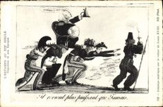 VINTAGE POSTCARD Fantasy Illustrator the print at 19th Napoleon and his time