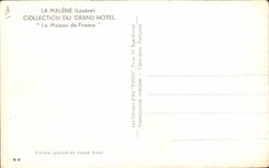 VINTAGE POSTCARD the house of France Malene Lozere Collection of the Large Hotel