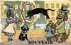 CPA Chat Chats Chaton La Strada (La Rue) Serriere et ses animaux savants 
