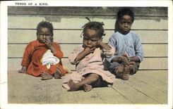 VINTAGE POSTCARD negro Enfant Three off has kind