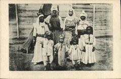 VINTAGE POSTCARD Black Man negro Family