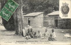 CPA Homme Noir negre Exposition de Toulouse 1908 Village noir Groupe d'enfants senegalais 
