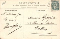 VINTAGE POSTCARD Bank Roanne Savings bank and the Southern frontage of the Town hall