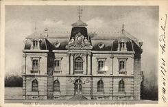VINTAGE POSTCARD Bank Sens the new Savings bank frontage on the boulevard of July 14th