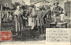 VINTAGE POSTCARD Auvergne Folklore The bourree of Brayauds