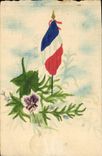 VINTAGE POSTCARD Drawing with the hand Flag