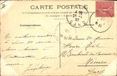 VINTAGE POSTCARD Drawing with the hand Flowers Lily of the valley