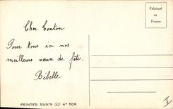 VINTAGE POSTCARD Drawing with the hand Flowers Swallow