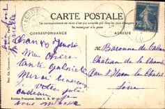 VINTAGE POSTCARD Drawing with the hand Children in the boat