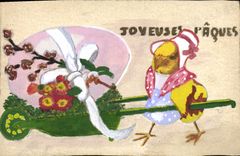 VINTAGE POSTCARD Dessin with the Poussin hand Park